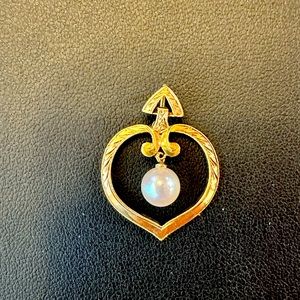 Vintage Mikimoto 14k Cultured Pearl Pendant